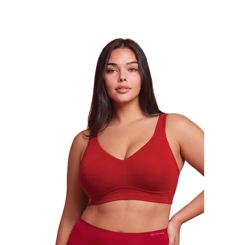 Van Heusen Women Plus Size & Wireless Minimizer Bra - Persian Red (38D)