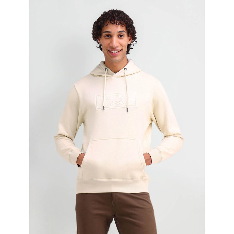 U.S. Polo Assn. Denim Co. Men Cream Typography Sweatshirt (3XL)