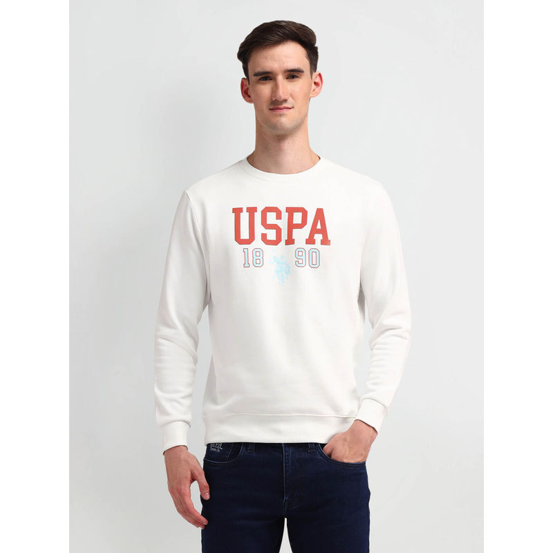 U.S. Polo Assn. Denim Co. Men White Printed Sweatshirt (L)