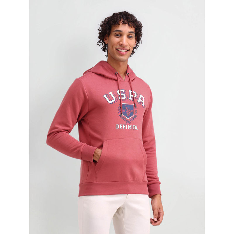 U.S. Polo Assn. Denim Co. Men Red Typography Sweatshirt (L)