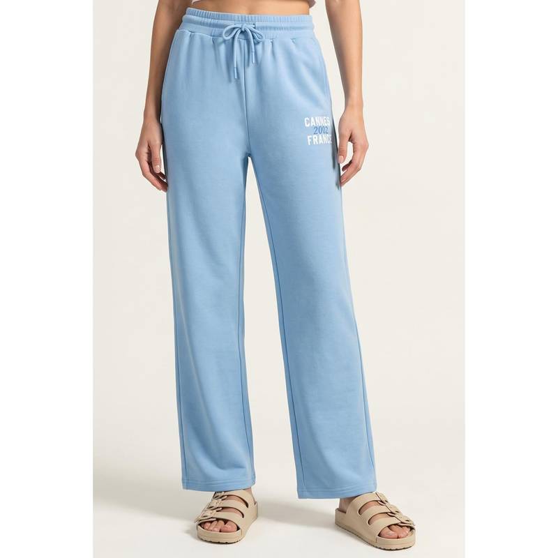 Zivame Athleisure Straight Leg Pants - Blue (XL)