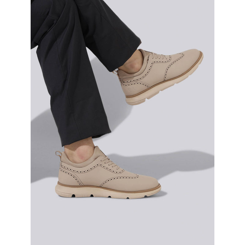 Neeman's Mens Beige Crossover Brogues (UK 10)