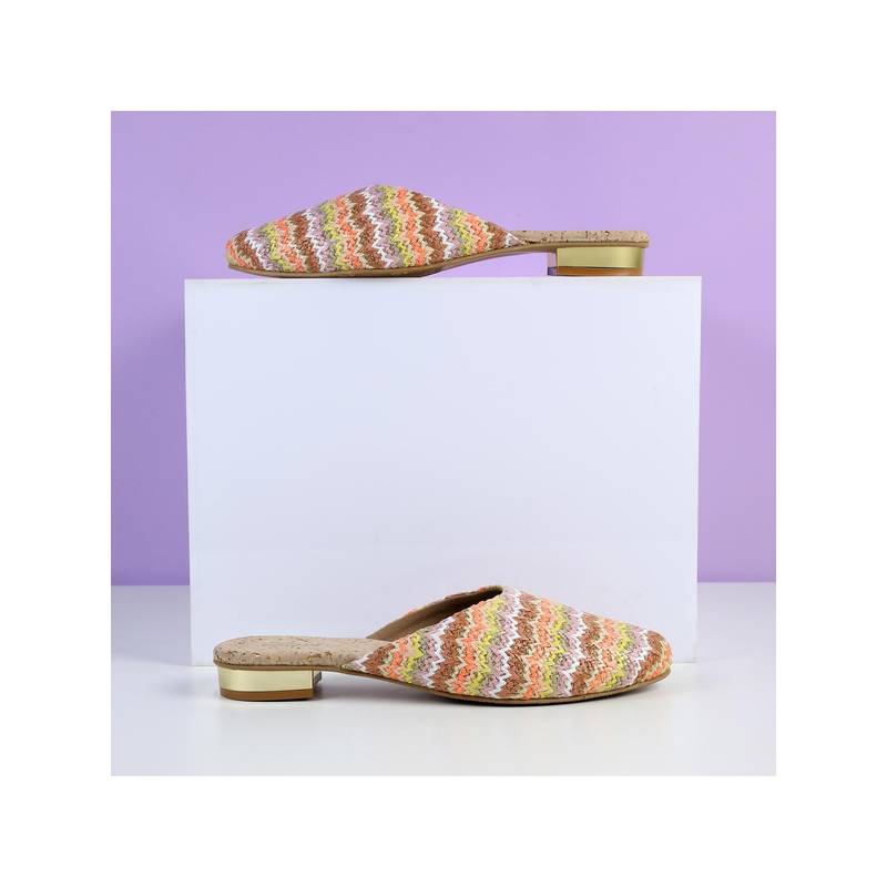 Mochi Women Beige Slip On Mules Heels (EURO 36)
