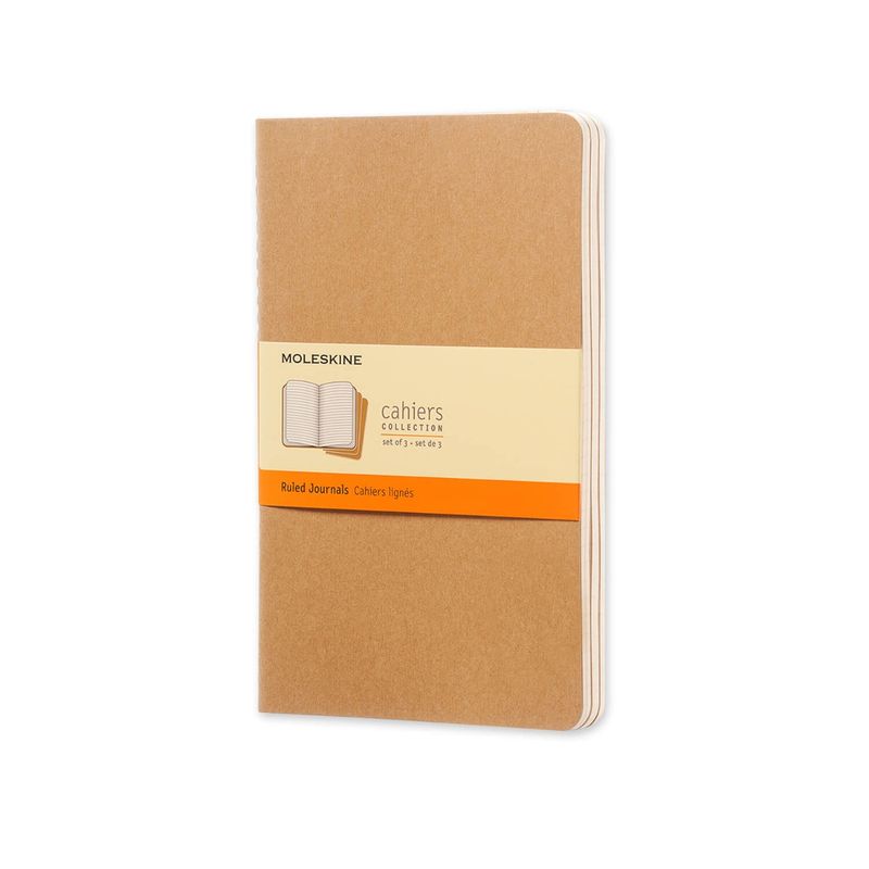MOLESKINE Cahier Large Soft Cover Journals Ruled (Pack Of 3) Kraft