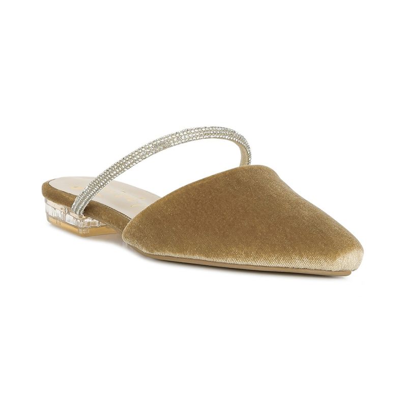 Gold flat mule sandals sales