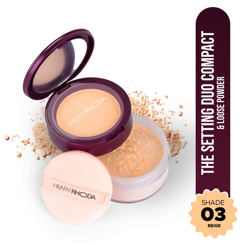 Hilary Rhoda The Setting Duo Matte Compact Powder - Beige 03