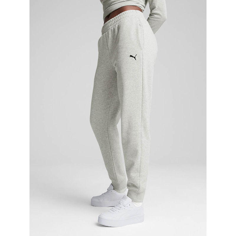 Puma Womens Grey Cotton Fleece Joggers (L)