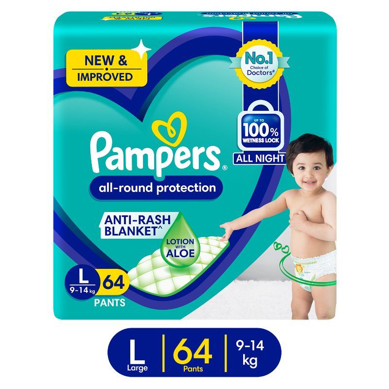 Pampers New Diapers Pants Large - 64 Pack