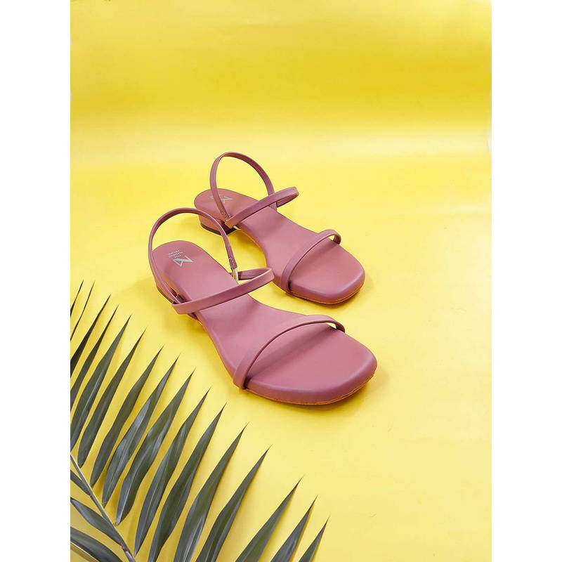 The Madras Trunk Light Pink Kadal Block Heels Sandals (EURO 36)