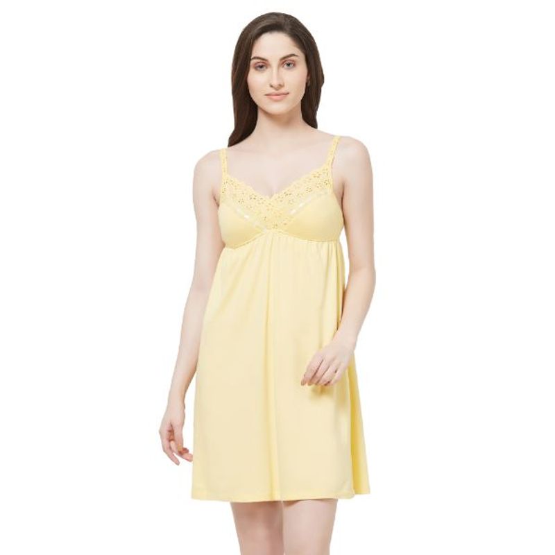 SOIE Women'S Yellow Baby Doll Slip - Yellow (S)