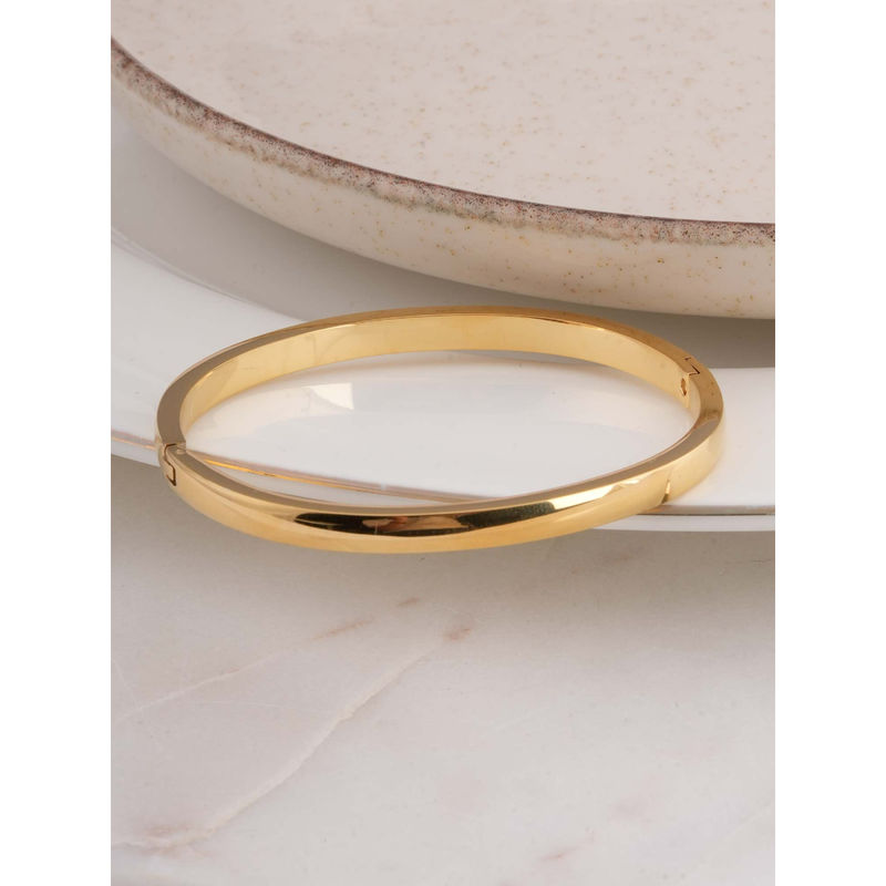 Palmonas Plain Gold Bangle Bracelet (4)