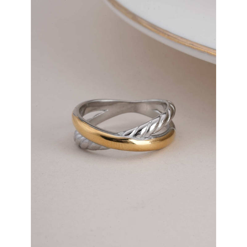 Palmonas Two-Tone Twist Design Multi-Color Ring for Womens (7)