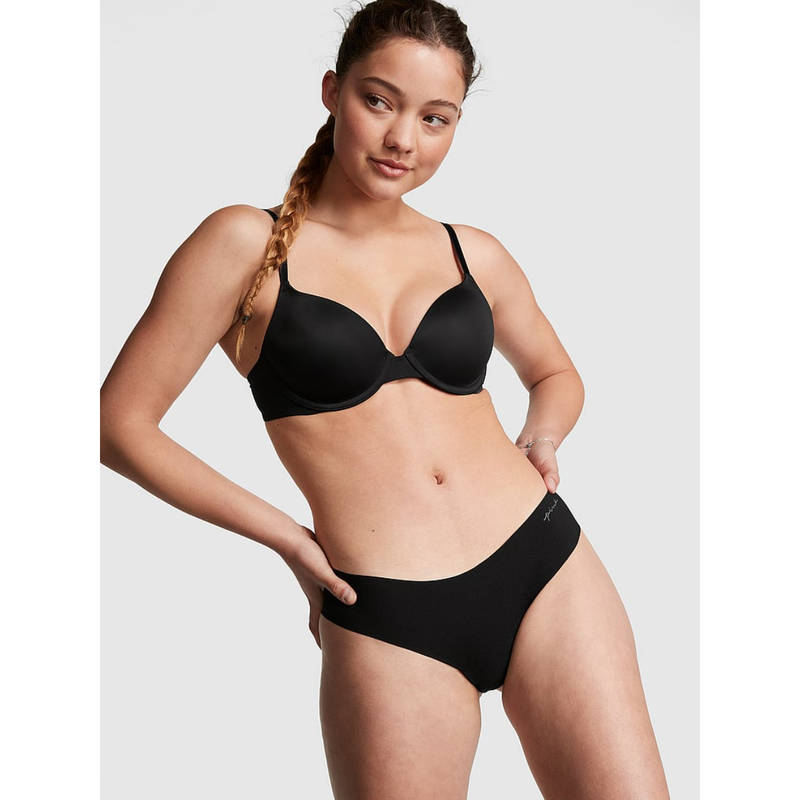 Victoria's Secret Black No-Show Thong Panty (XS)