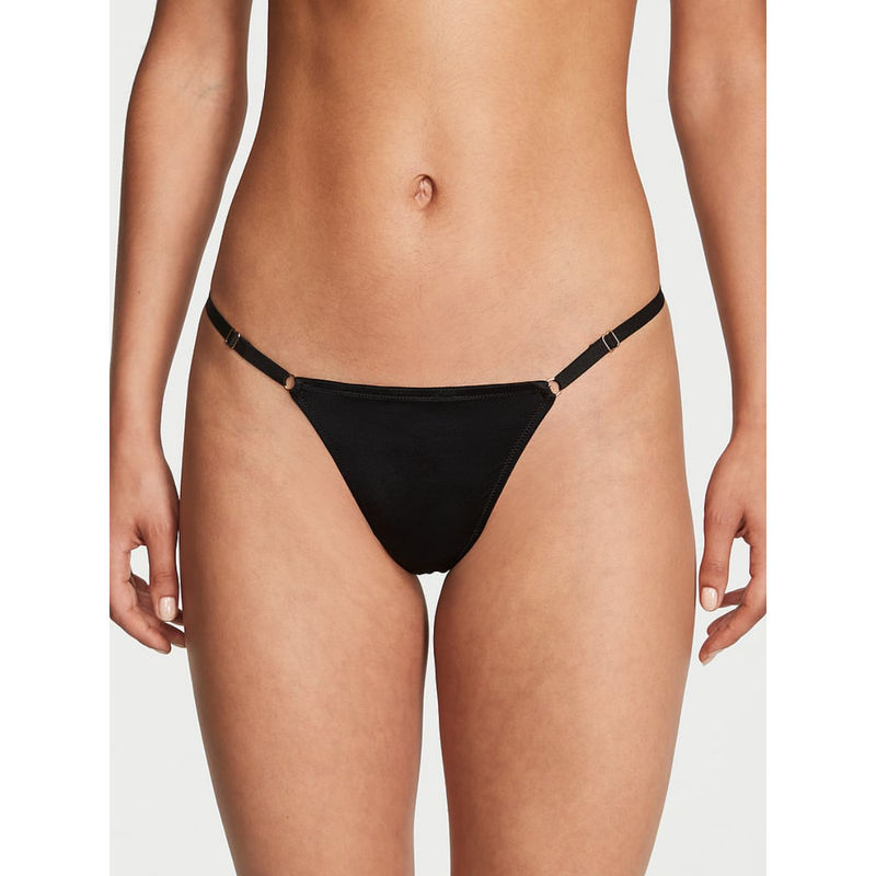 Victoria's Secret Black Very Sexy V Hardware Adjustable V-String Panty (XS)