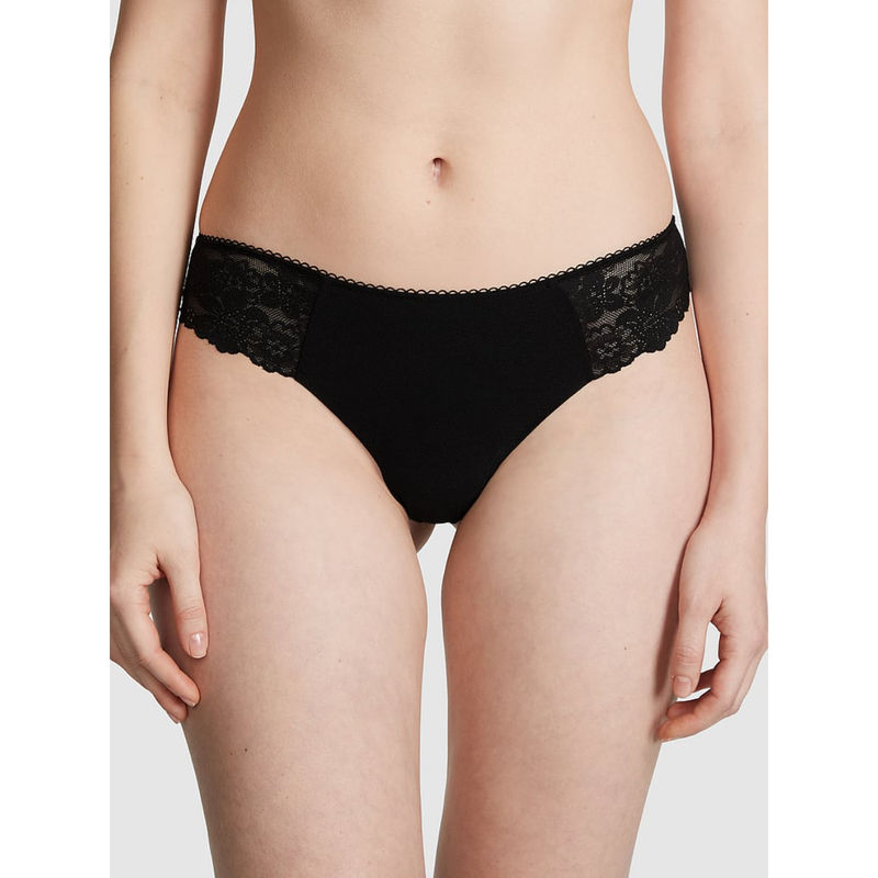 Victoria's Secret Black No-Show Thong Panty (M)