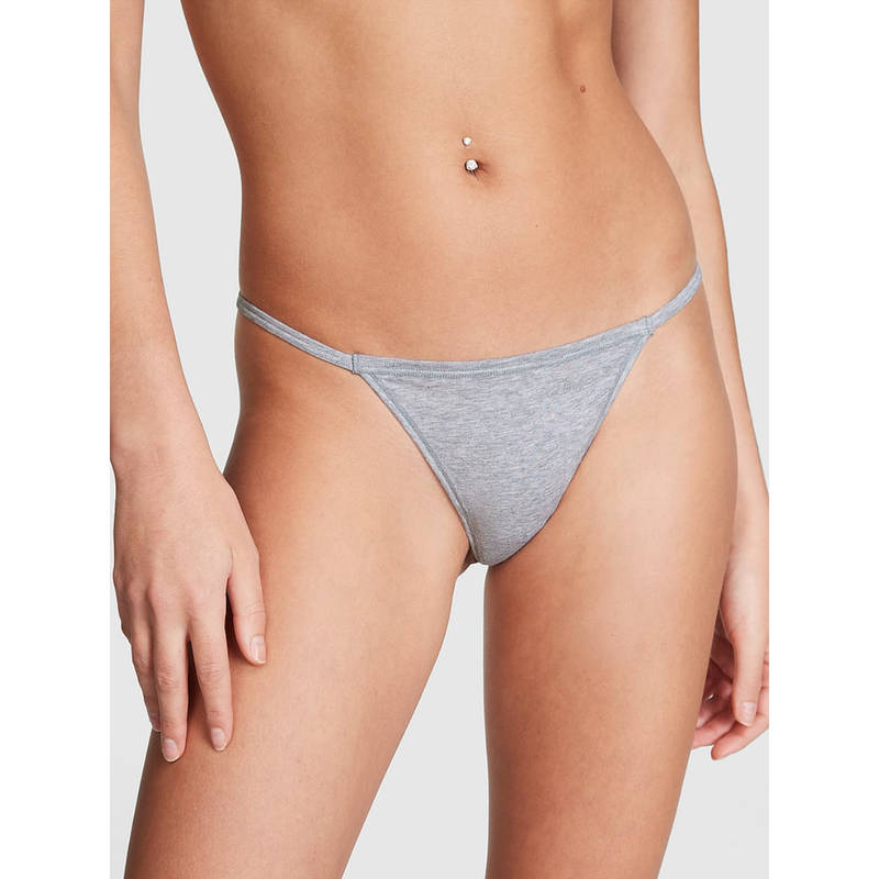 Victoria's Secret Grey Cotton V-String Panty (XS)