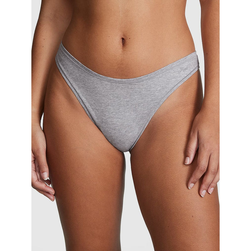 Victoria's Secret Grey Cotton Thong Panty (XS)