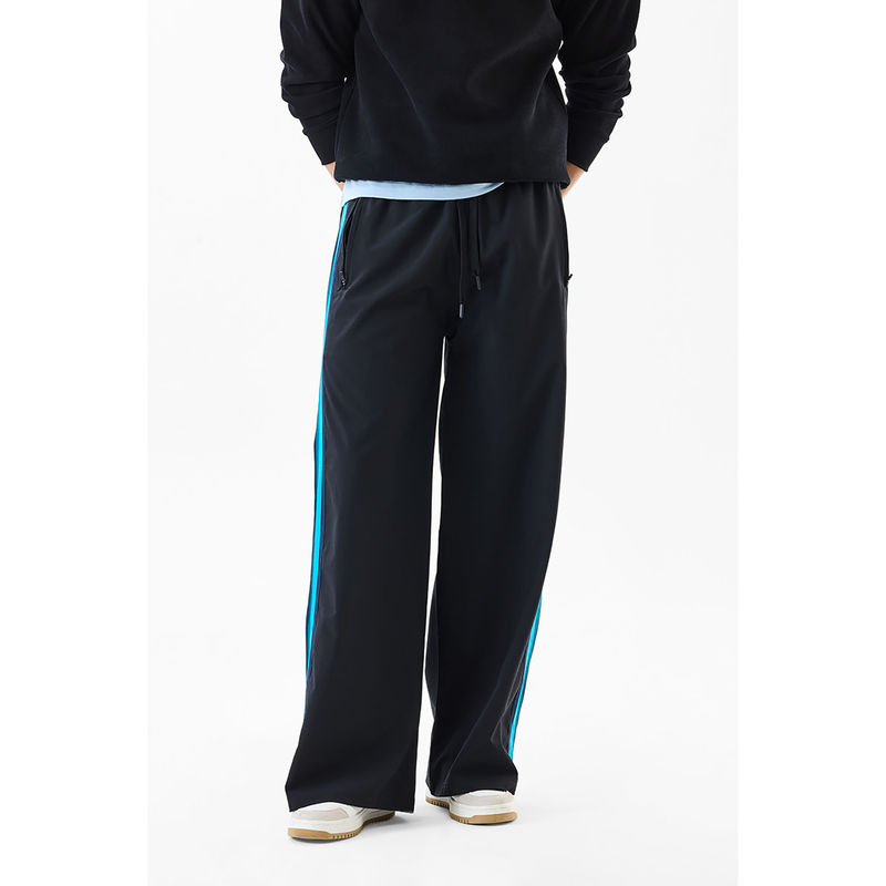 Snitch Navy Blue Solid Relaxed Track Pants for Men (34)