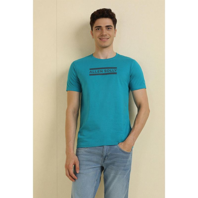 Allen Solly Men Blue Crew Neck T-shirt (S)