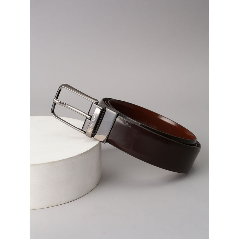 Allen Solly Men Brown Solid Formal Reversible Belt (S)