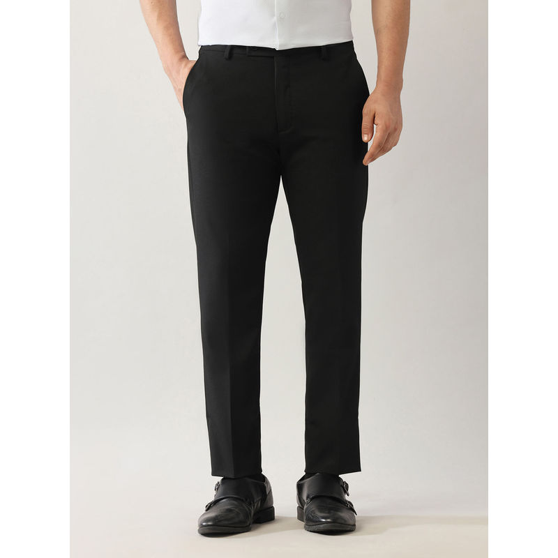 Arrow Black Solid Slim Fit Trouser (32)