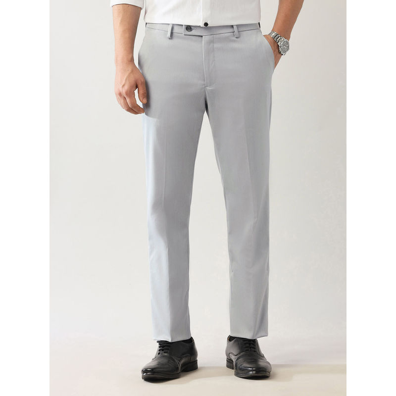 Arrow Grey Solid Regular Fit Trouser (36)