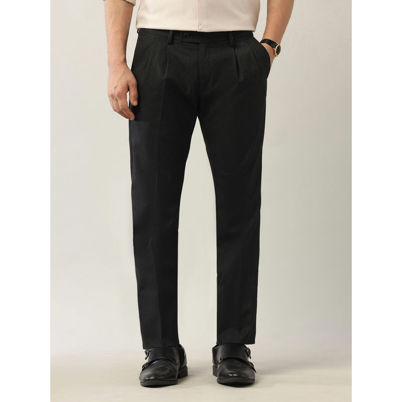 Arrow Black Solid Regular Fit Trouser (32)