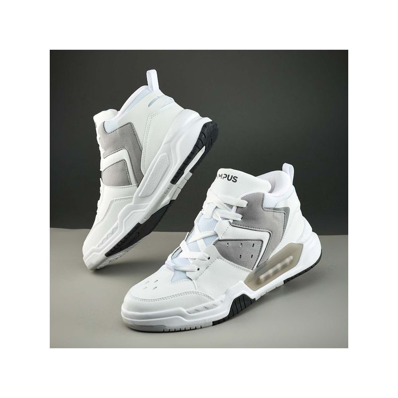 Campus OG-37 Men White & Grey Sneakers (UK 8)