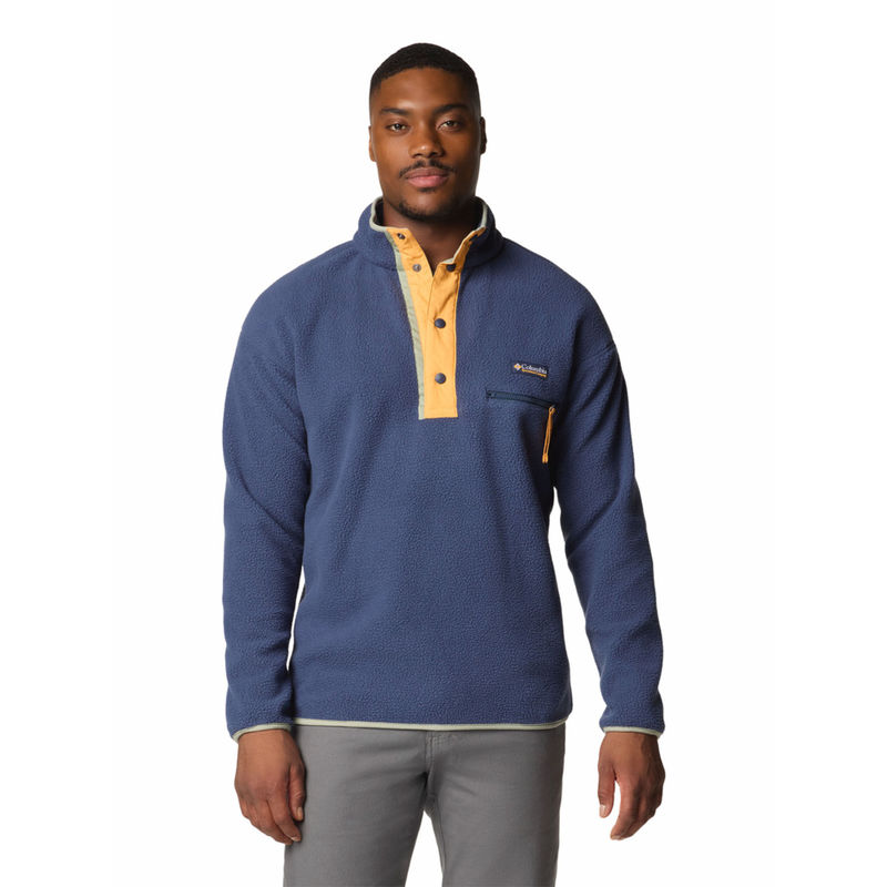 Columbia Mens Blue Helvetia Ii Half Snap Fleece Sweatshirt (L)