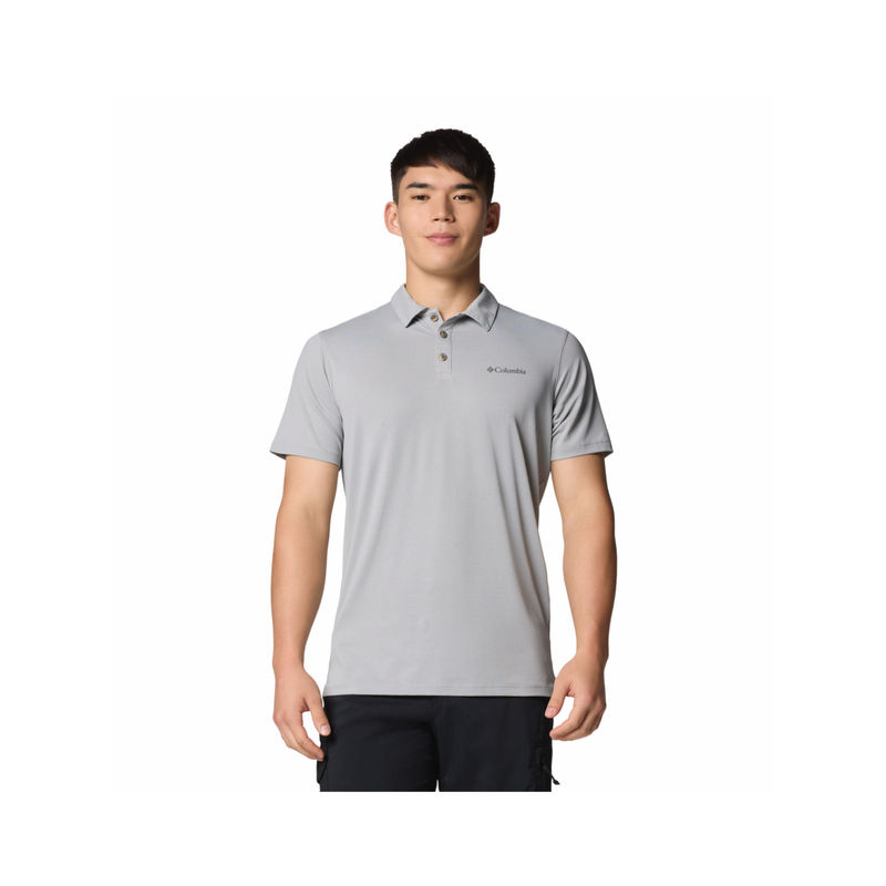 Columbia Mens Grey Omni-Shade Tech Trail Utility Polo T-Shirt (L)