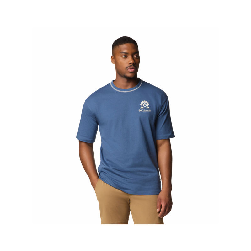 Columbia Mens Blue Landroamer Short Sleeve Crew T-Shirt (L)