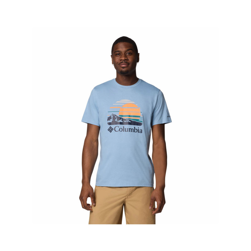 Columbia Mens Blue Path Lake Graphic Ii T-Shirt (L)