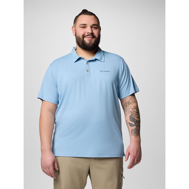 Columbia Men Blue Omni Shade Tech Trail Utility Polo T-Shirt (XL)