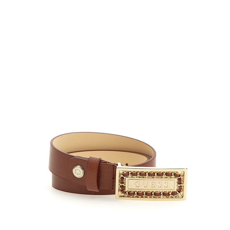 Guess Men Brown Solid Pu Belt (M)