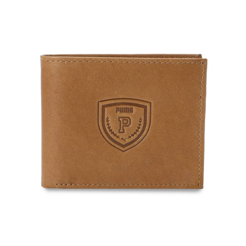 Puma Brown Logo Unisex Leather Wallet