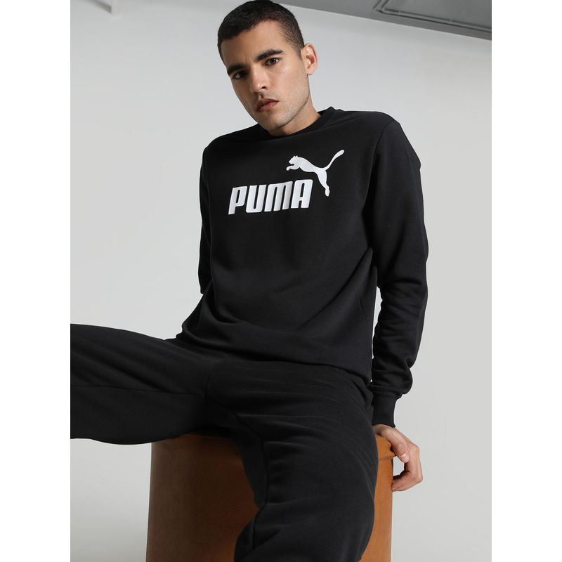 Puma No. 1 Logo Crew-Neck Mens Black Sweatshirts (M)