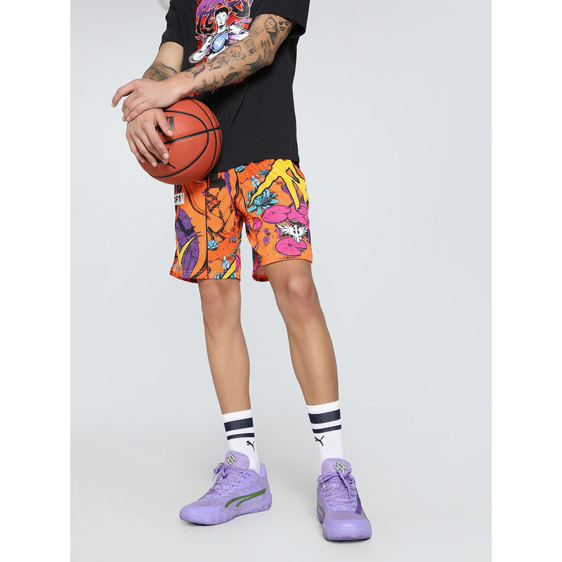 Puma Melo Phoenix Oversized Men Orange Shorts (XS)