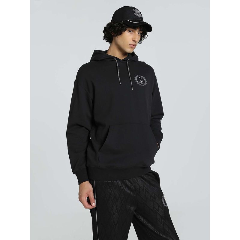 Puma HARRY POTTER Unisex Relaxed Fit Graphic Black Hoodie (L)