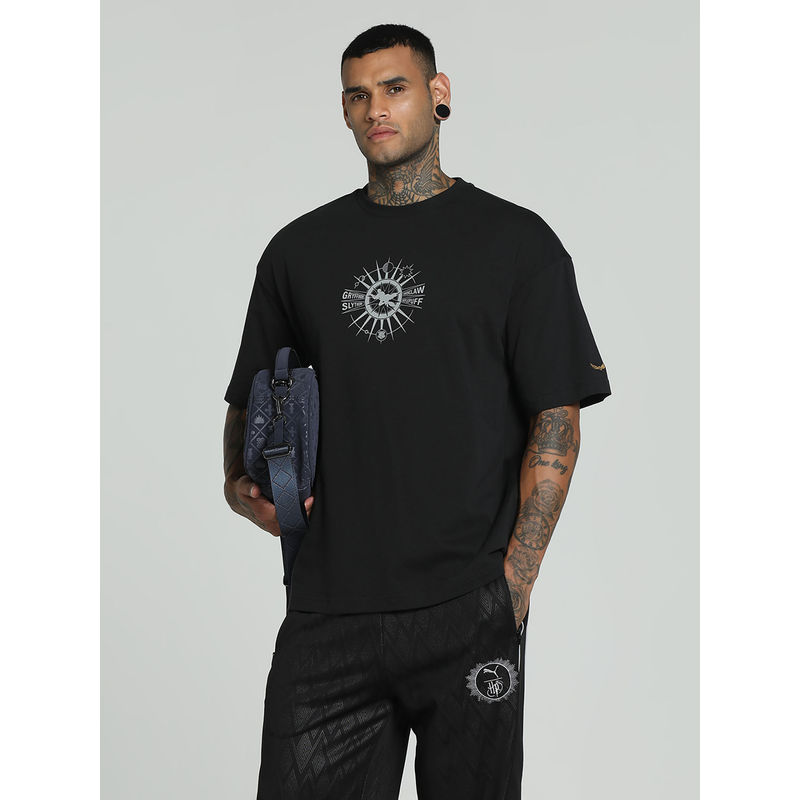Puma X Harry Potter Unisex Oversized Black Graphic T-Shirt (S)