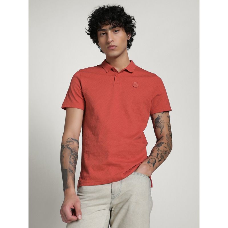 Puma Red Men's Premium Essential Jacquard Polo T-shirt (S)