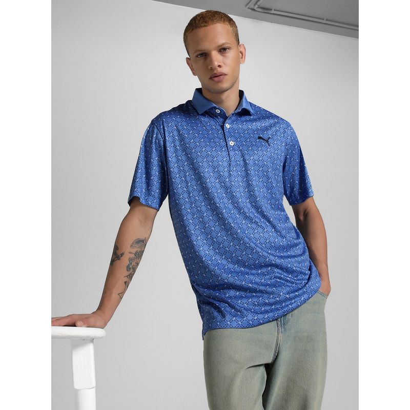Puma Blue Eaton Men's Golf Polo T-shirt (M)