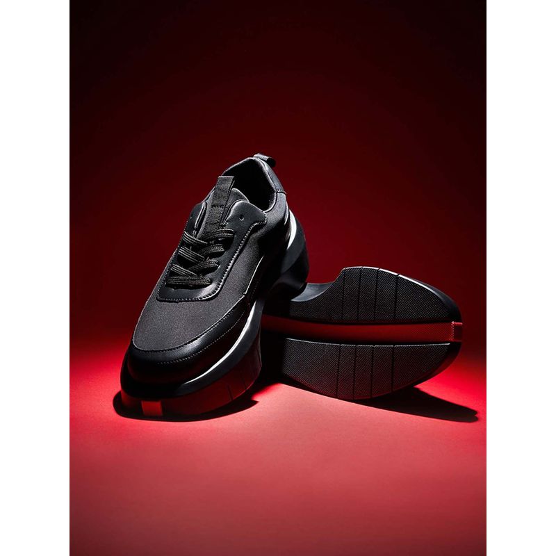Snitch Black Solid Sneakers (UK 7.5)