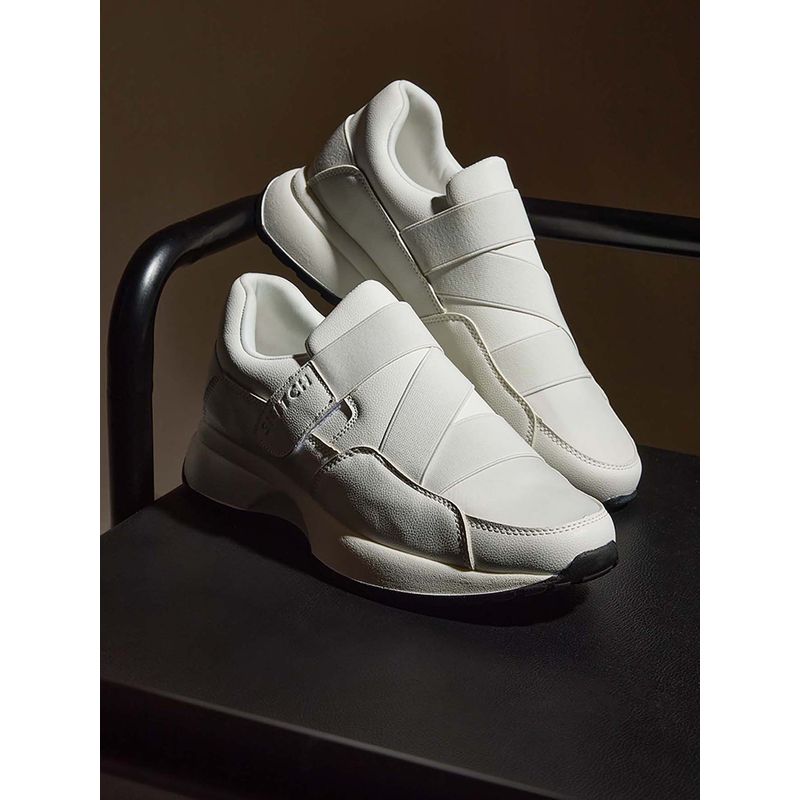 関税込み】Tread Slick Sneakers in Silver and White Fabric