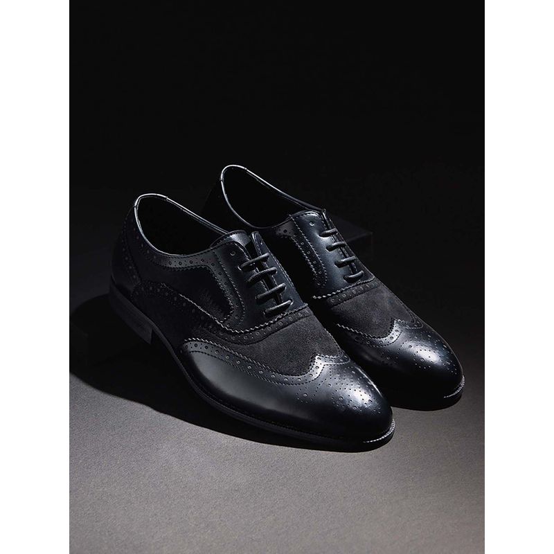 Snitch Black Textured Oxfords (UK 6)