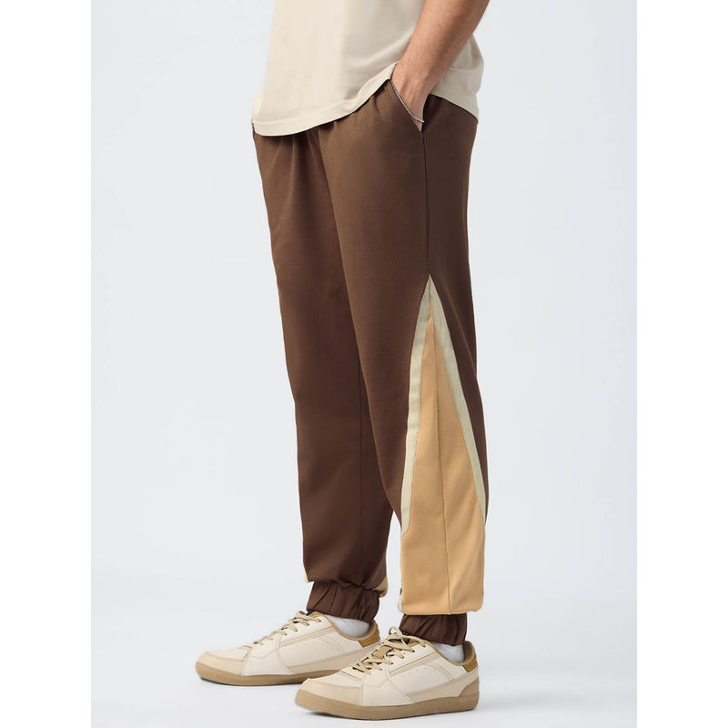 The Souled Store Originals Colour Block Joggers: Brown Men Joggers (36)