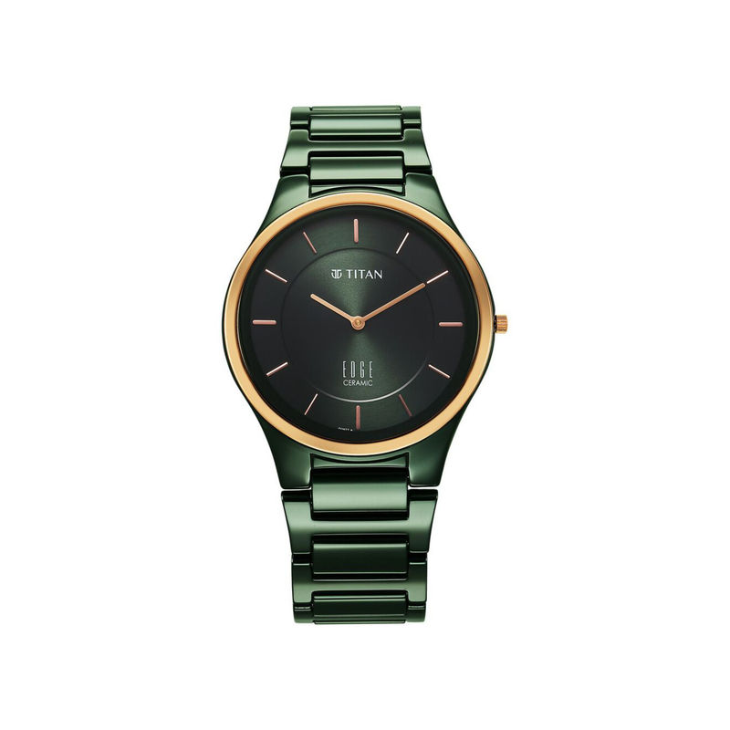 Price History of Titan Men Edge Ceramic Bi Color Green Dial Casual