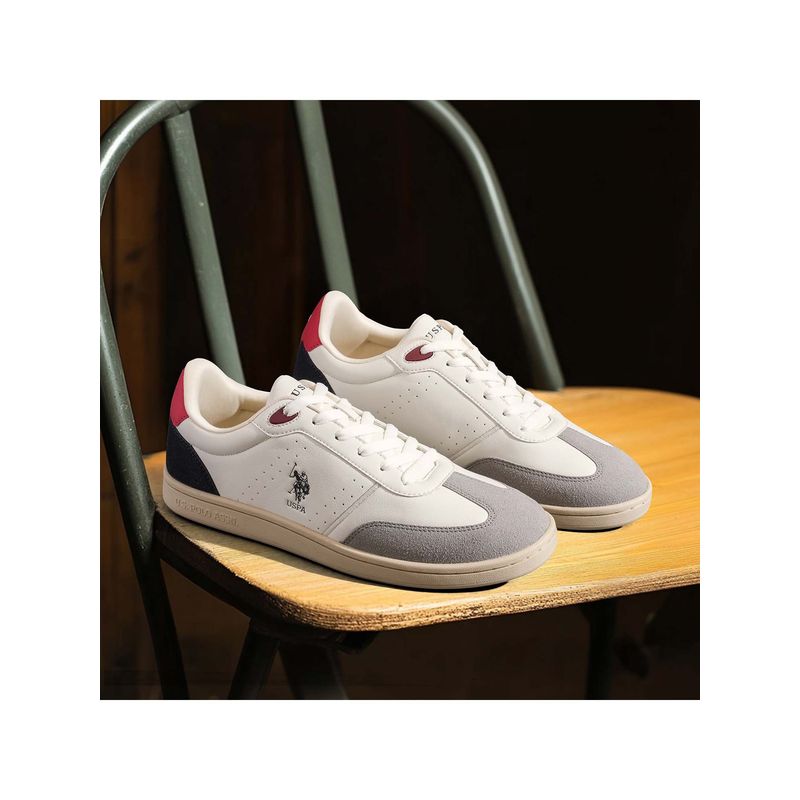U.S. POLO ASSN. Men CENIK Sneakers White & Grey (UK 10)