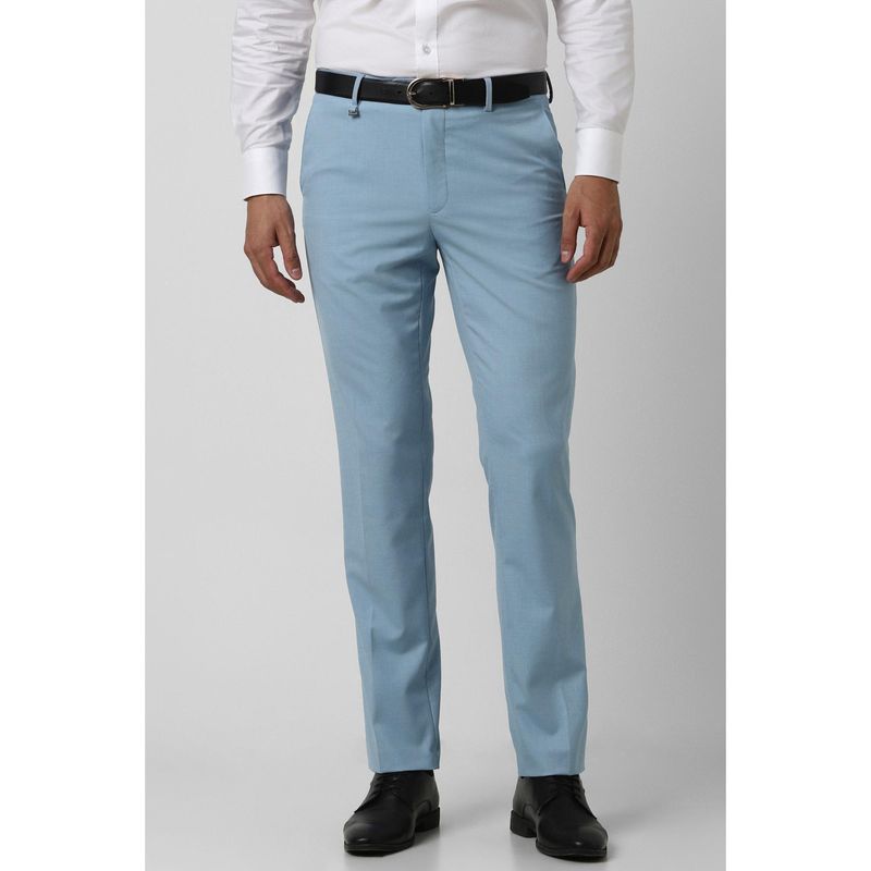Van Heusen Men Light Blue Textured Regular Fit Trouser (36)