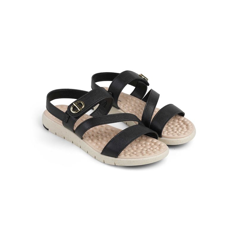 MODARE Black Casual Sandals (EURO 36)