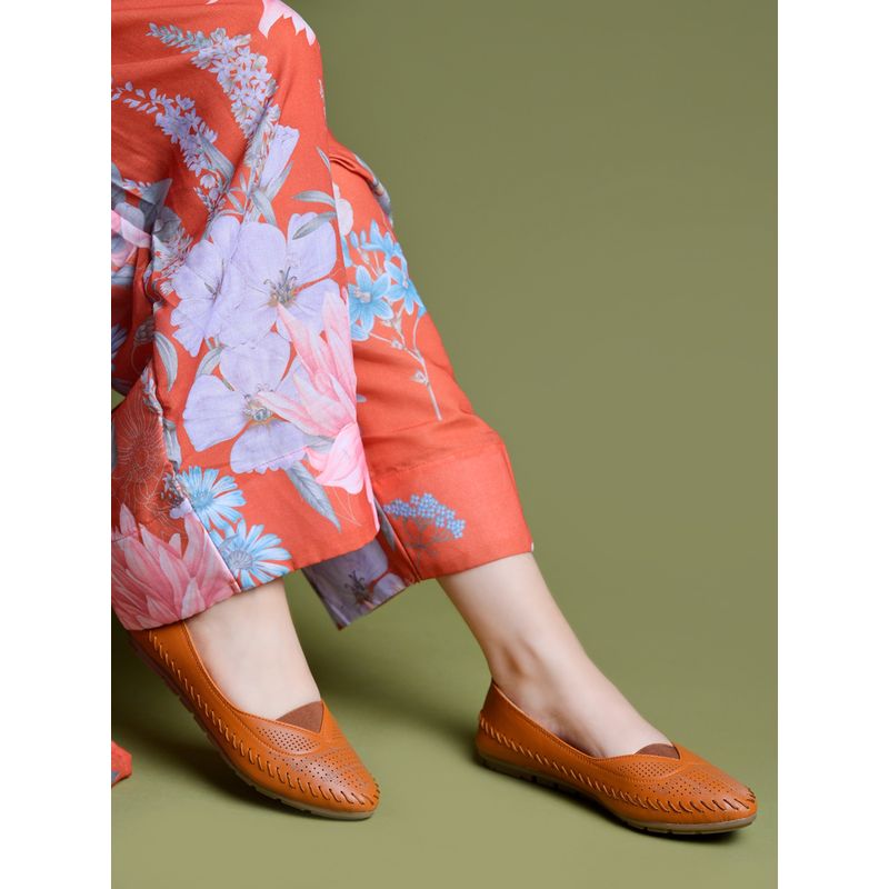 Shoetopia Tan Casual Slip-On Ballerina (EURO 42)